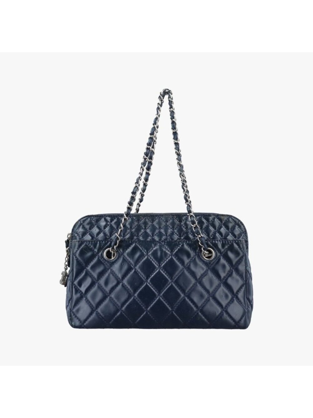 Chanel Quilted Blue Leather Shoulder Bag